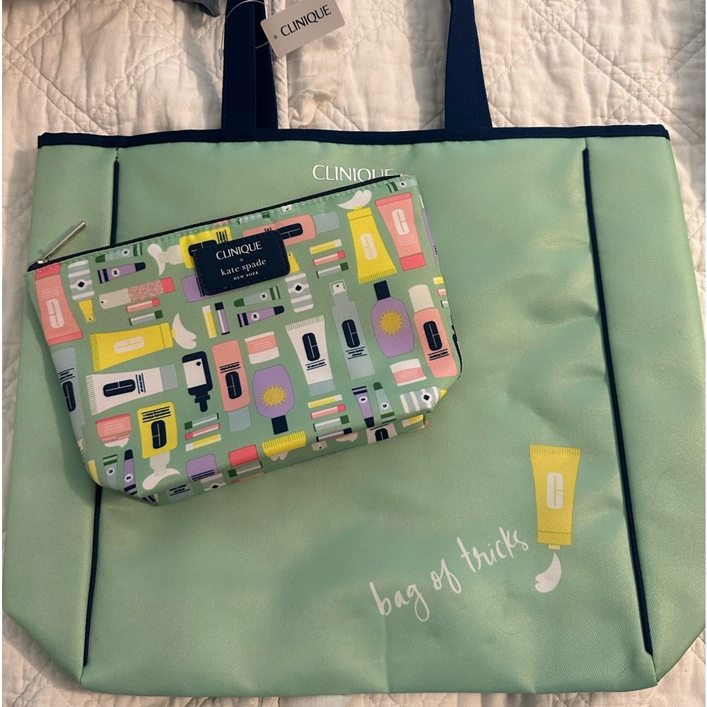Clinique + Kate Spade - NWT - tote bag & cosmetic case